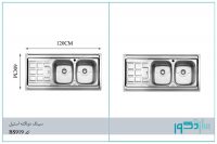 فروش سینک ظرف شویی دو لگنه استیل بیمکث در سازه دکور